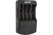 Chargeur InLine® pour batteries au lithium et NiCd + NiMH, avec fonction Powerbank
