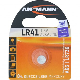 Ansmann pile bouton 1,5V alcaline type LR41 (5015332)