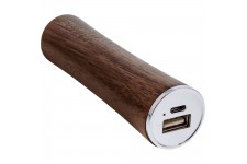 InLine® USB PowerBank 3.000mAh «woodpower» avec écran à LED en bois de noyer véritable