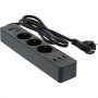 Barrette d'alimentation InLine® 3 ports avec USB QC, 3x type F allemand avec interrupteur et sécurité enfants noir 1,5 m