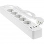 InLine® Power Strip 5 ports avec USB QC, 5x type F allemand avec interrupteur et sécurité enfant blanche 1,5 m