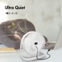 Ventilateur de bureau USB 6" 40dB - Blanc - 2 niveaux