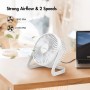 Ventilateur de bureau USB 6" 40dB - Blanc - 2 niveaux