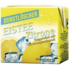 Lot de 12 : Durstlöscher Erfrischungsgetränk Eistee Zitronen-Geschmack