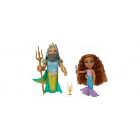 Disney La Petite Sirène Coffret 2 Poupées 15cm Ariel et Triton avec Accessoires