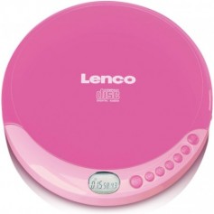 Lenco CD-011 - Lecteur CD Portable Walkman - Diskman - CD Walkman - Avec Écouteurs et Câble de Recharge Micro USB - Rose