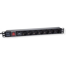 HELOS 19 "Strip de douille personnelle, 7 fois, noir, 2,0 m, avec interrupteur