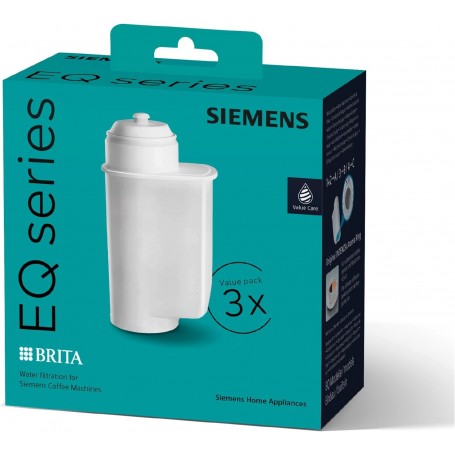 Siemens TZ70033A Filtre à Eau TZ70003 pour Machine à Expresso TK7 Lot économique x 3 Brita Intenza, Plastique, Blanc 