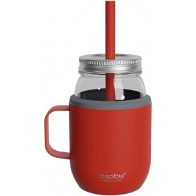 asobu - Moonshine en acier inoxydable Glasbecher rouge