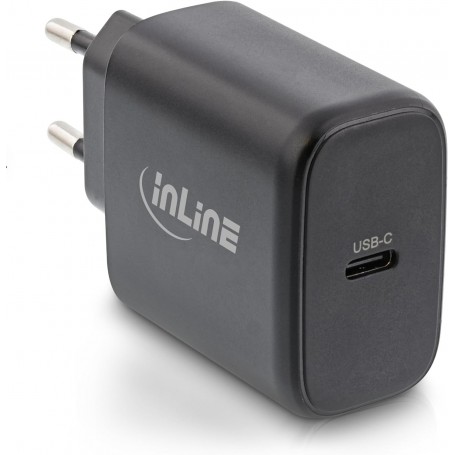 InLine® USB PD power supply, GaN charger, Single USB-C, Power Delivery, 65W, black