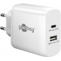 Chargeur Rapide Double USB-C™ PD (65 W) blanc1x port USB-C™ (Power Delivery) et 1x port USB-A