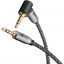 Câble de Connexion Audio AUX, 3,5 mm Stéréo, 90°, 1 m, Sharkskin GreyConnecteur Jack 3,5 mm (3 broches, stéréo) Connecteur Jack