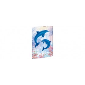 RNK 45380 - Porte-documents Dauphins 310 x 440 mm, Porte-documents pour DIN A3, avec fermeture élastique, 1 pièce