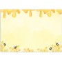 RNK 46660 - Sous-main de bureau Honey blanc, dimensions 600 x 420 mm, avec 25 feuilles en bas Encollé, 1 pièce