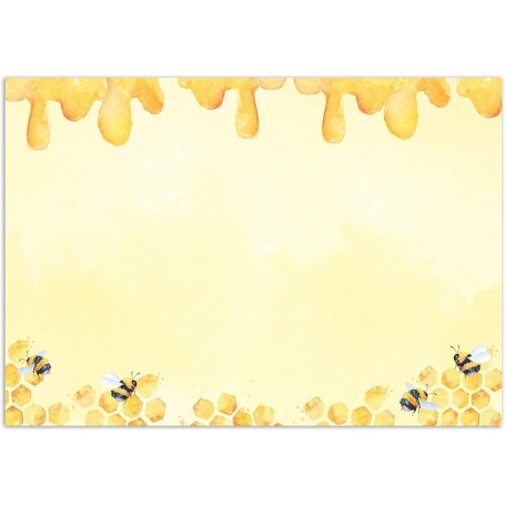 RNK 46660 - Sous-main de bureau Honey blanc, dimensions 600 x 420 mm, avec 25 feuilles en bas Encollé, 1 pièce