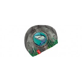  Bonnet de bain pour enfant, 21 x 19 cm, 82 % polyester, 18 % élasthanne, requin
