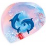  Bonnet de bain pour enfant, 21 x 19 cm, 82 % polyester, 18 % élasthanne, dauphins