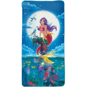  Serviette de bain pour enfant - Sirène - 60 x 120 cm - Peu encombrante et à séchage rapide
