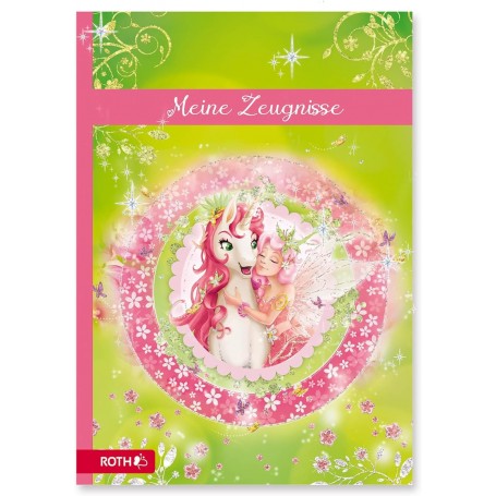  Porte-documents licorne porte-bonheur avec effet pailleté, 10 pochettes transparentes A4 indélébiles – Porte-documents Licorne