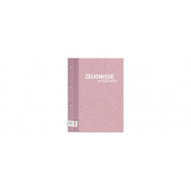  Porte-documents à motif avec vis à tête - Rose poussiéreux - Avec 12 pochettes transparentes A4 - Extensible