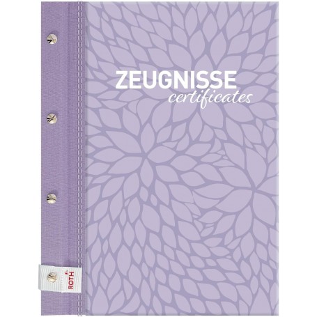  Porte-documents à motif avec vis à reliure - Violet Paradise - Avec 12 pochettes transparentes A4 - Extensible