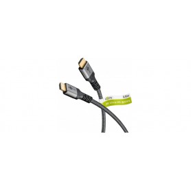  64994 Câble HDMI haute vitesse avec Ethernet 2.0 / résolutions UHD allant jusqu'à 4 K @ 50/60 Hz/rallonge HDMI pour PS5, Xbox, Apple TV 4K, connecteurs plaqués or pour éviter la corrosion /