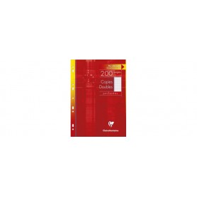 Clairefontaine 4711C Un Étui de Copies Doubles Perforées - A4 21x29,7 cm - 200 Pages Grands Carreaux - Papier Blanc 90 g - Étui Réutilisable