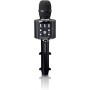 Lenco BMC-090 - Microphone karaoké - Bluetooth V4.2 - Avec support pour smartphone - 5 W RMS - Effets d'éclairage LED - Batterie intégrée de 1 200 mAh - Android et iOS - noir