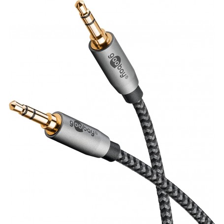  65276 Câble AUX stéréo audio de 3,5 mm 5 m/câble jack pour écouteurs, autoradio, PC, tablette, câble haut-parleur/connexion plaqué or