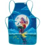  Tablier sirène magique pour enfants de 4 à 10 ans, avec poche, blouse de boue, tablier de bricolage, tablier de peinture, Sirène magique, 40x60 cm