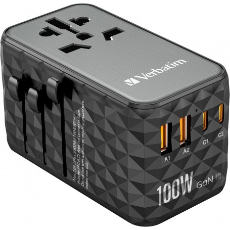 UTA-06 GaN III Universal Travel Adapter with 2X USB-C, W128807223 (Travel Adapter with 2X USB-C PD 100W & QC 4+ / 2X USB-A QC 3.0)