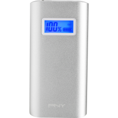 Batterie externe PNY argentée 5200 mAh avec câble USB/micro USB 