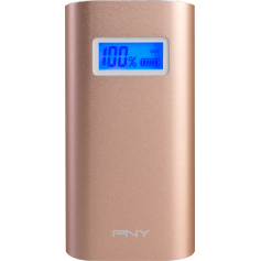 Batterie externe PNY rose dorée 5200 mAh avec câble USB/micro USB