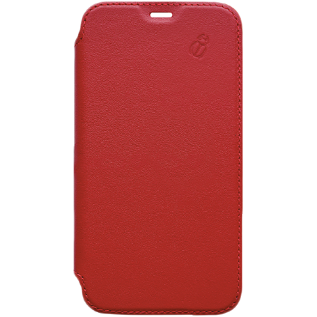 FOLIO IP 11 pro CUIR TRANSPARENT ROUGE