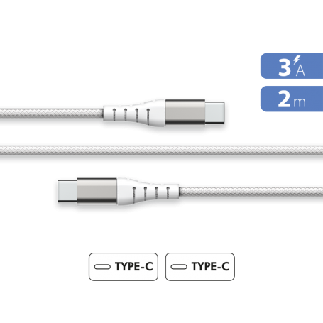 CBL Renforce C/C 2m 3A PD60W Blanc Recycle