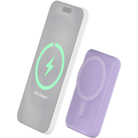 PB MagSafe 5000mAh Magnet USB A+C 10W Violet