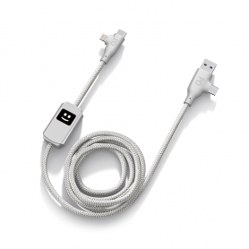ALLURE Cable A+C/USBC+Lightning 1m GRS Light grey