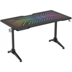 Deltaco Gaming RGB-LED Tisch m. Glas/Kabelmanag./Headsetha