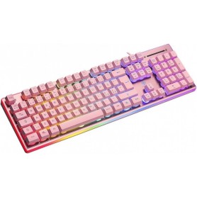 Deltaco PK75 Gaming Tastatur Membran RGB pink