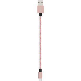 Câble USB C tissé rose de 2 mètres