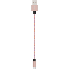 Câble USB C tissé rose de 2 mètres