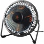 Deltaco Tischventilator m. LED-Uhr schwarz