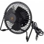 Deltaco Tischventilator m. LED-Uhr schwarz