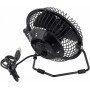 Deltaco Tischventilator m. LED-Uhr schwarz
