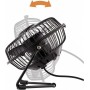 Deltaco Tischventilator m. LED-Uhr schwarz