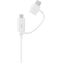 Câble USB/micro USB avec adaptateur USB C blanc