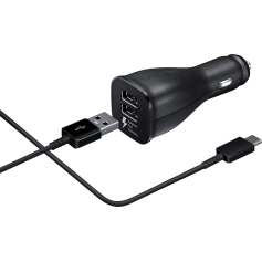 Chargeur allume-cigare noir EP-LN920CB Samsung avec câble USB/USB C