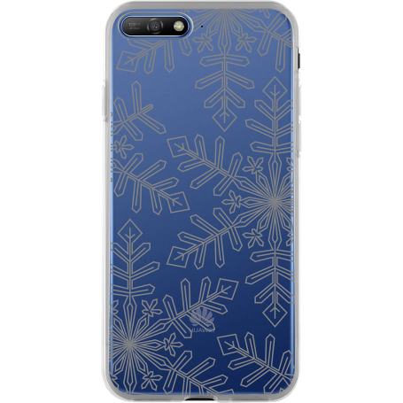 Coque semi-rigide transparente Flocons de Neige pour Huawei Y6 2018