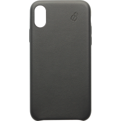Coque rigide Beetle Case en cuir noir pour iPhone X/XS