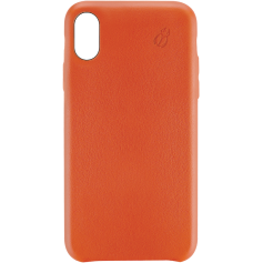 Coque rigide Beetle Case en cuir orange pour iPhone X/XS